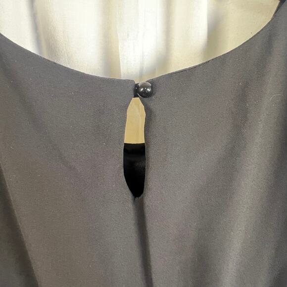 BCX Chiffon Shift Dress 3/4 Sleeve Scoop Neck Bell Sleeve Black XL - Picture 9 of 11